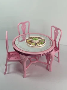 Vintage 1984 Mattel Barbie Sweet Roses Mirrored Dining Table & Chairs Set 0149 - Picture 1 of 9