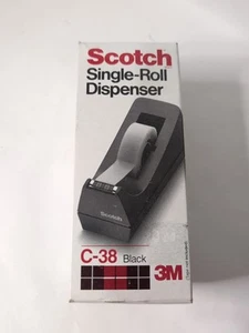 Vintage Scotch C-38 dispenser nastro pesato monorotolo nero nuovo in scatola sigillato - Foto 1 di 9