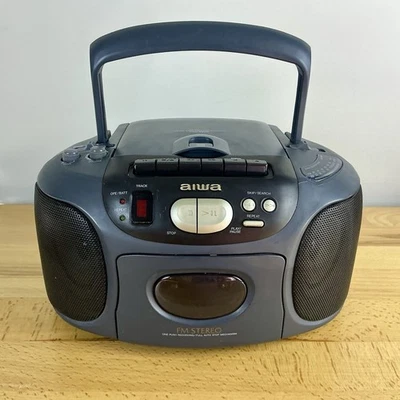Aiwa CSD-EX110U Boombox ~Tested~ 1998 CD Radio Cassette Recorder + Cord Antenna - Image 1 of 4