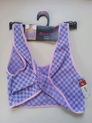 Bralette Mujer Mediano Reversible Rosa Púrpura Torcido Frontal o Frente Regular Nuevo Con Etiquetas  Foto 1 de 4