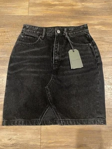All Saints Black Denim Skirt NWT SZ 0 - Picture 1 of 5