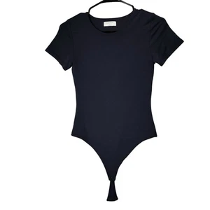 Aritzia Babaton Body Gr. S Damen Schwarz Kurzarm Druckknopfform Stretch Nylon - Bild 1 von 11