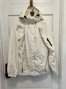 Eddie Bauer Weatheredge All Weather Jacket Cream Size M With Removable Hood - Picture 1 of 9