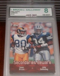GALLOWAY-ISAAC BRUCE Insert****2000 TOPPS COMBO-----MINT 8***RAMS--MAD DOG-#5