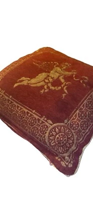 Vintage Red Cherub Cupid Angel Decorative Throw Pillow - Image 1 of 3