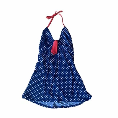 Traje de baño Catalina de una pieza a lunares azul marino talla mediana para mujer Foto 1 de 4