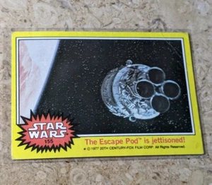 Tarjeta coleccionable/rompecabezas Star Wars Topps Yellow Border 1977 #155 The Escape Pod es... - Imagen 1 de 3