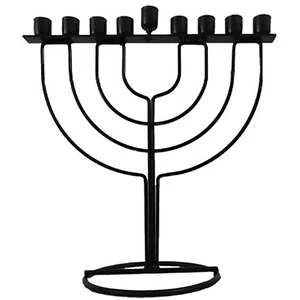 Black HANUKKAH Menorah Kosher Jewish Tradition Judaica Holiday Holyland gift - Picture 1 of 6