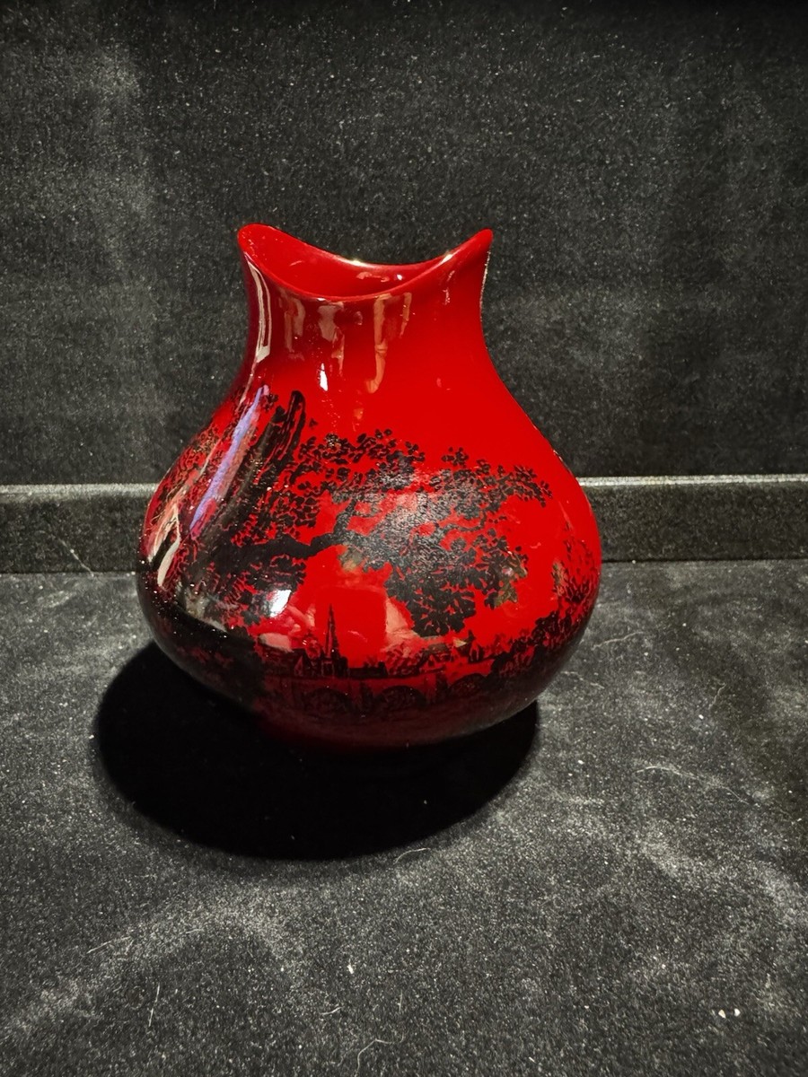 美品】ROYAL DOULTON FLAMBE ROUGE ET NOIR花瓶