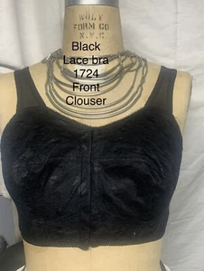 Women Black/ white wire free LACE front closure Bra Undergarment Plus size Sale - Picture 1 of 10