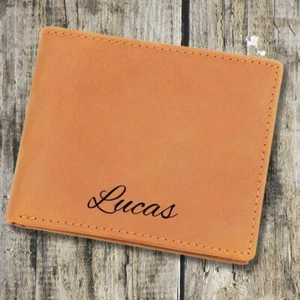 Regalo Para Hombre Billetera de Cuero Personalizada Regalo Navidad Para Esposo - Picture 1 of 8