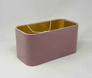 Pantalla de Lámpara Rubor Terciopelo Rosa Cepillado Oro Redondado Rectangular Tono de Luz - Imagen 1 de 18