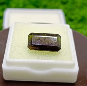 5 Carats Emerald Cut Rectangular Shape Bicolor Yellow and Green Diopside Gems - Picture 1 of 5