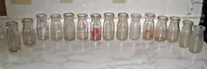 Lot Of 15 Vtg half Pint Milk Bottles Milwaukee Gridley Luick Wilke Layton Park - Picture 1 of 16