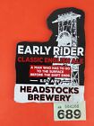 Beer Pump Clip Badge   Headstocks Brewery  Nottingham   Early Rider English Ale