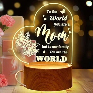 Mothers Day Gifts Acrylic Engraved Night Lamp Personalized Mom Mother's Day Gift - Picture 1 of 6