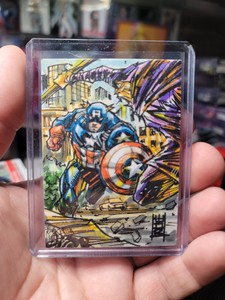 2023 Finding Unicorn Marvel Origin 1/1 Sketch Card Captain America Corvus Glaive