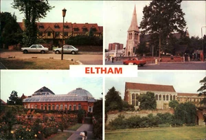 ELTHAM Postcard Parish Church, Palace, Averyhill Hot House, Wolseys House color - Picture 1 of 2