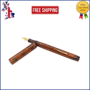 VINTAGE POPE`S PERFECTION FOUNTAIN PEN RED MOTTLED SEMI FLEXIBLE 14K MEDIUM NIB - Picture 1 of 14