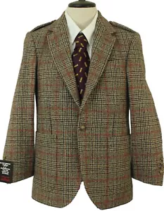 CRICHTON BESPOKE MENS 36" SHORT BROWN MIX EPAULETTE KILT STYLE TWEED BLAZER - Picture 1 of 9