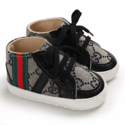 Bebé Infante Clásico Lona Bebé Zapatos Niño Niña Suela Suave Talla 1 y 3 (0-18 Meses) Foto 1 de 4