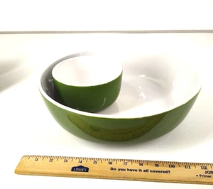 Chip and Dip Bowl Home Green Large Ceramic Classic One Piece - Picture 1 of 8