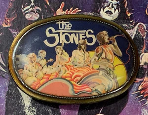 ROLLING STONES VINTAGE 1976 PACIFICA COLLECTIBLE ROCK & ROLL BELT BUCKLE -NICE! - Picture 1 of 2