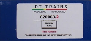 PT TRAINS #820003.2 HO 20 ' CONTAINER MAERSK #MSKU 513528.3 - Picture 1 of 9