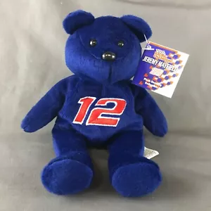 Racing Champions Jeremy Mayfield #12 (1999) Plush Blue Beanbag Beanie Bear 8" - Picture 1 of 3