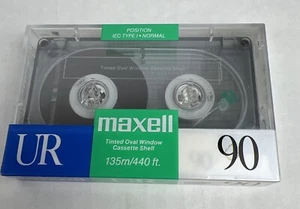 MAXELL UR 90 Audio Cassette Tape Tinted Oval Window Shell 135m/440ft New Sealed - Picture 1 of 6