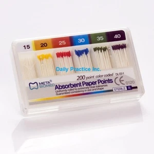 Meta Biomed Endo Absorbent Paper Points Standard 0.02 Taper All Sizes #10-80 - Picture 1 of 1