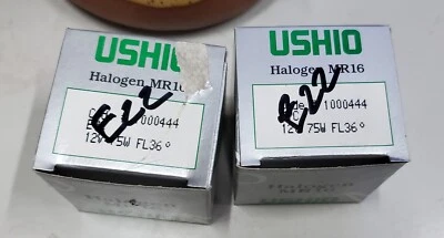 2 Ushio Reflector Bulbs MR16 12V 75W FL36° - Germany - Image 1 of 2