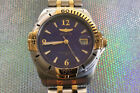 Invicta Mens Watch 5 Atm Date Blue Silver Gold Band 9964