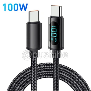 USB C to USB C Cable 100W PD Fast Charging Cord Type-C Charger with LED Display - Picture 1 of 7