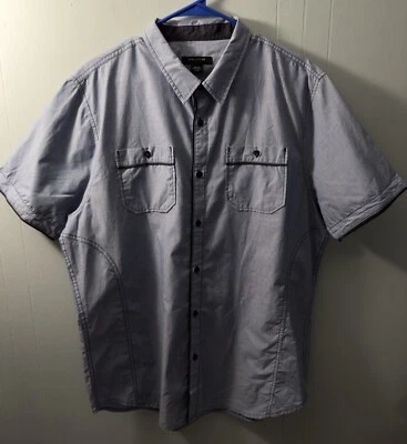 Mens Structure Slim Fit Button Down Shirt, Size XL. Short Sleeve. Blue Casual - Image 1 of 4