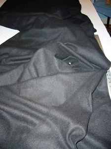 Vintage black pinstripe wool-like fabric, 2 pieces almost 4 yd total, 58" w - Picture 1 of 3