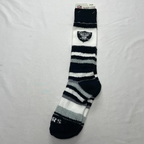 NFL Team Apparel Raiders Socks Soft Striped Unisex One Size fits Most Football Cover