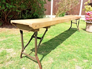 Lovely Unique Wooden Vintage Bench Indoor Outdoor Garden Seat - Picture 1 of 18
