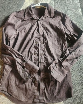 Camisa de vestir Gianni Versace de colección para hombre talla M/46 marrón Italia Foto 1 de 4