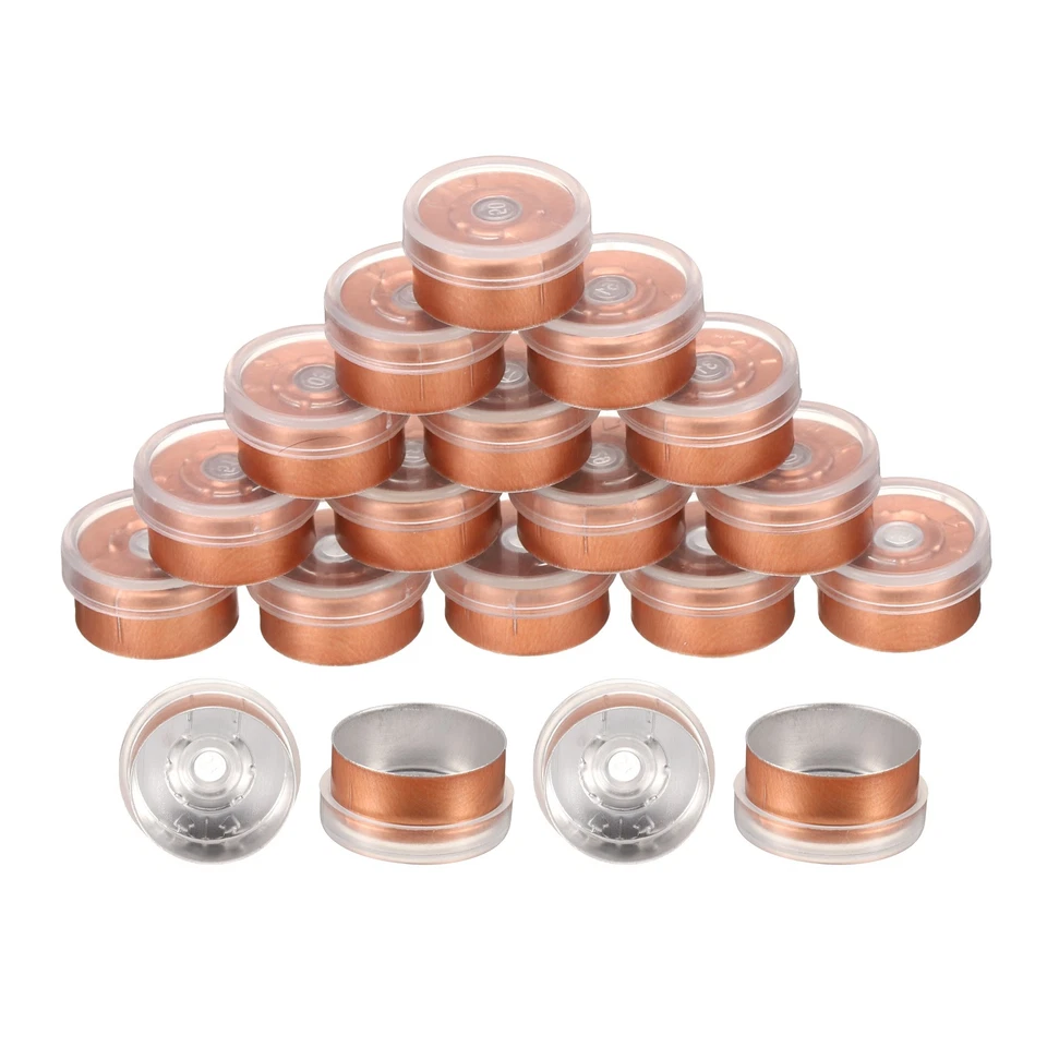 13mm Flip Off Caps 100PCS Burr-Free Flip Off Top Caps, Clear/Matte Gold Foto 1 de 4