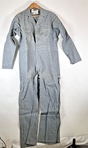 Tuta Big Ben vintage uomo 38 corta a righe spina di pesce abbigliamento da lavoro made USA anni 80 - Foto 1 di 24