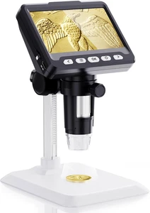 4,3" LCD Digital Mikroskop - 1080P 1000x Münzlupe 8 verstellbare LED-Leuchten - Bild 1 von 9