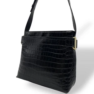 Item Ferragamo Shoulder Bag Leather Black Vara Ribbon - Picture 1 of 10
