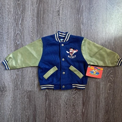 Chaqueta Letterman Vintage Años 90 Disney Mickey Mouse Juvenil 2T Nueva Con Etiquetas Foto 1 de 4