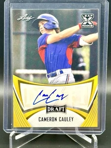 CAMERON CAULEY AUTO 2021 Leaf Draft Baseball XRC #BA-CC2 YELLOW BORDER - Picture 1 of 2