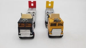 Majorette Diecast Ford CLT 9000 Semi Truck w/Trailer Black & Yellow Lot of 2 - Picture 1 of 12