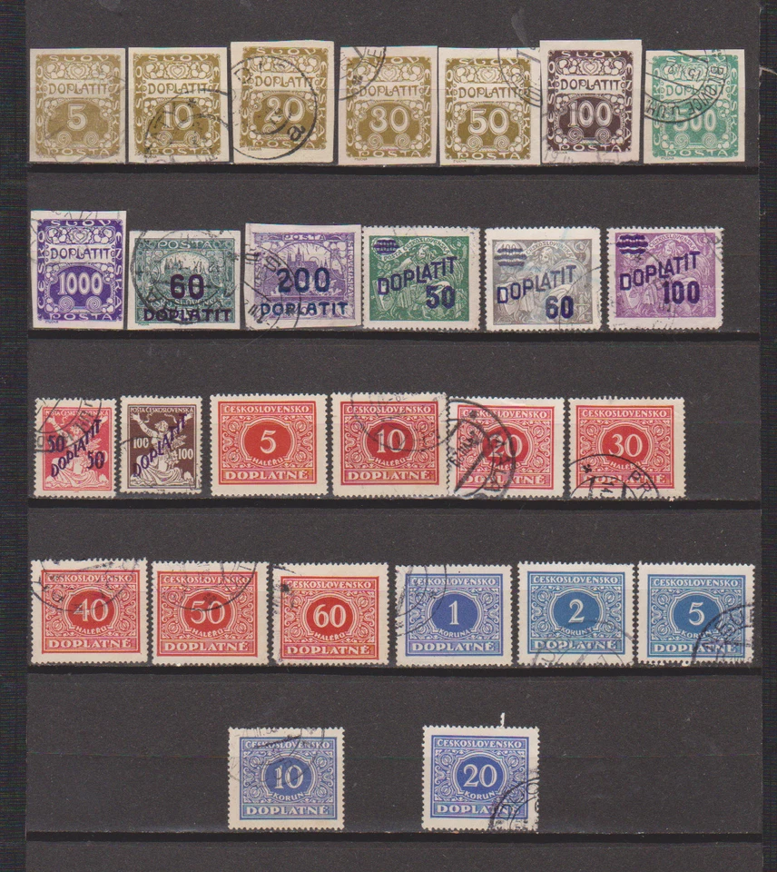 Checoslovaquia Colección Mayormente Usada de Cuotas de Franqueo Anticipado Foto 1 de 1