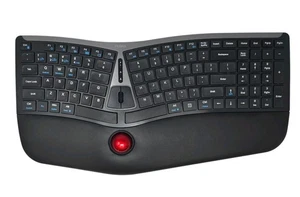 Nulea TK403 RT07 Wireless Ergonomic Trackball Keyboard+Bluetooth OPEN BOX - Picture 1 of 12