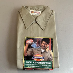 Camisa Dickies Workwear Manga Corta Talla Grande Dos Botones Sin Planchar Nueva Stock Antiguo - Imagen 1 de 11