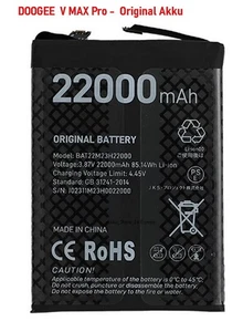 Batteria DOOGEE V MAX Pro - 22000mAh - BAT22M23H22000 - Originale - Spedizione DHL - Foto 1 di 1